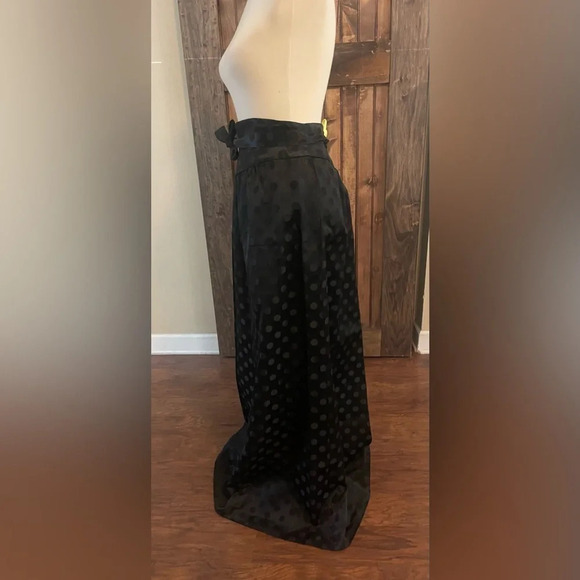 Vintage Elissa of California Black Polka Dot Maxi Skirt Formal Dressy  14 - Picture 2 of 8